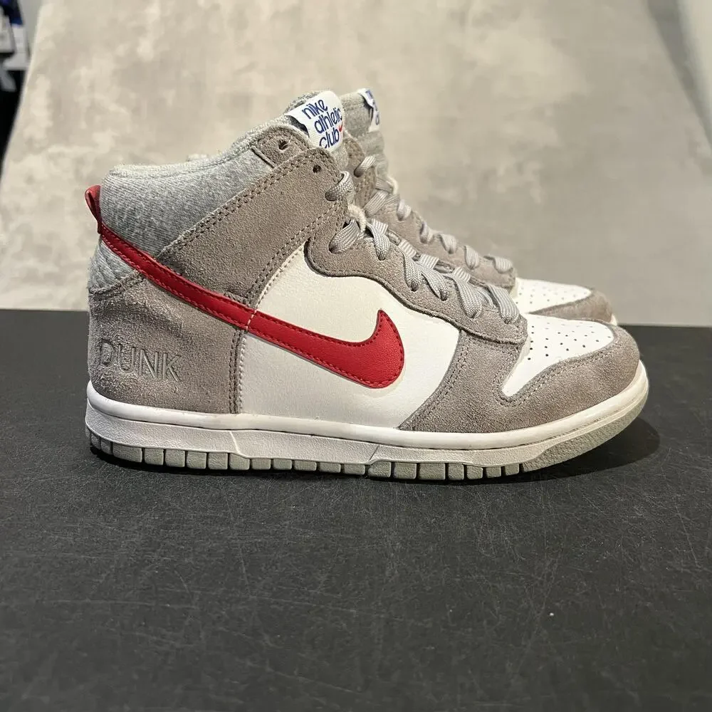Nike Dunk High Shoes Youth Size 4.5Y White Red Nike Athletic Club DH9750-001